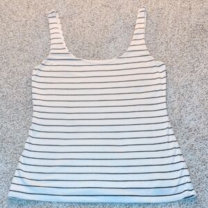Express White and Black Striped Tank Top